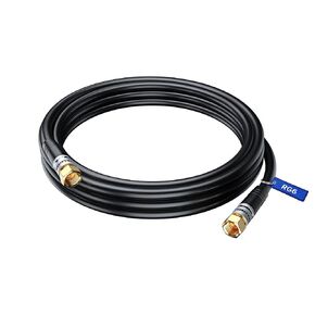 RG6 COAXIAL Cable with 90-Degree Angled Connector - 20ft / White - Triple Shielded, Non-Oxygen Copper Cable Wire for TV, Internet & More - Flexible Coax Cable Cord