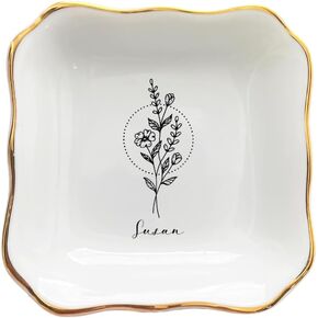 BAT TRANG Floral Trinket Tray, Jewelry Tray for Mom, Bridal Shower Gifts, Bride Ring Dish, Bridesmaid Gift from Bride, Daughter Birthday Gift Ideas, Mom Gift from Bride