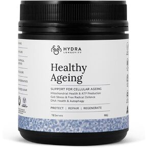 Healthy Ageing Supplement Powder, Anti-Ageing Effects, Contains Quercetin, Resveratrol and Nrf2 Activators, Antioxidants Rich Nutrient-Dense, Non-GMO, Vegan (180 Grams (30 Servings)