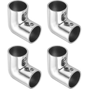 uxcell Boat Handrail Fitting, 2-Way Elbow Pipe Connector Marine Grade 316 Stainless Steel Pipe Fitting Connector 4mm for 1-3/16inch OD Tube Shelves Display Racks