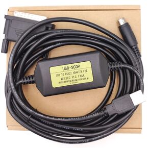 USB-SC09 USB Programming Cable for Mitsubishi PLC FX and A Series, Compatible with F2/A00/A1S and FX2N/1N/1S