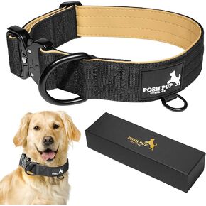 Heavy Duty Dog Collar – 1.5 Inch Thick Dog Collar – Durable Military Grade Nylon Small Dog Collar for Powerful Dogs– 12-17 Inch Adjustable Collar for Dogs with Metal Buckle