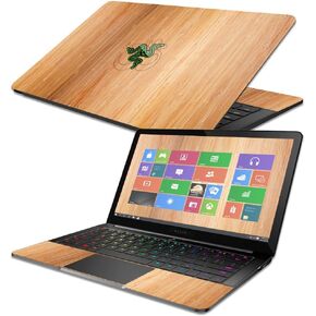 MightySkins Skin Compatible with Razer Blade Stealth 13.3" 2017 - Black Wood | Protective, Durable, and Unique Vinyl Decal wrap Cover | Easy to Apply, Remove, and Change Styles | Made in The USA