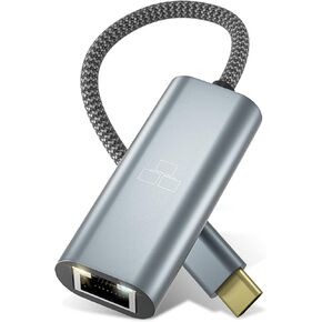 USB C to Ethernet Adapter, 1Gbps USB-C to Driver Free RJ45 LAN Adapter, Aluminum Portable USB C Adapter for Compatible with MacBook and Windows Laptop[Thunderbolt 3/4 Compatible]
