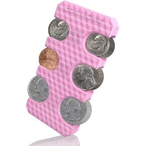 Coin Holder for Car, Silicone Coin Organizer Change Holder for Car, Portable Storage 32 Coins Include Penny, Nickel, Dime and Quarter