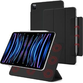 Magnetic Case for iPad Pro 11 Inch 4th/3rd / 2nd Generation(2022/2021/2020),Slim Smart Folio, Lightweight Trifold Stand Case, Auto Sleep/Wake, Support 2nd Gen Apple Pencil Charging (White)