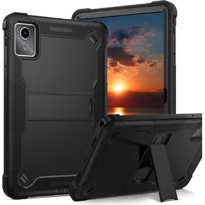 YINLAI for Lenovo Tab M11 Case 11-inch 2024 (TB-330FU) with Kickstand 3 in 1 Hybrid Men Women Kids Heavy Duty Shockproof Protective Tablet Hard Back Cover for Lenovo Tab M11, Black