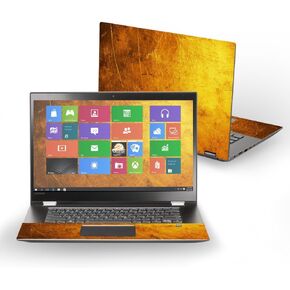 MightySkins Skin Compatible With Lenovo Flex 5 14" (2017) - Black Leather | Protective, Durable, and Unique Vinyl Decal wrap cover | Easy To Apply, Remove, and Change Styles | Made in the USA