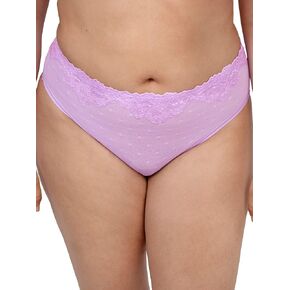 Curvy Couture Women's Sheer Whipser High Cut Brief Panty