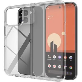 for Pixel 9 Pro Fold Case Clear with Screen Protector, Slim Fit Lightweight Crystal Clear Bumper Cover Hard PC Transparent Skin Cover Shockproof Non-Slip Heavy Duty Protection (Clear)