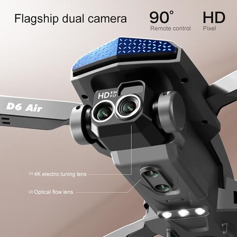 طائرة بدون طيار مع كاميرتين 4K للبالغين - طائرة بدون طيار واي فاي قابلة للطي، طائرة رباعية المروحية RC مع محرك بدون فرش، تقلبات ثلاثية الأبعاد، تجنب العوائق، تدفق بصري، تثبيت الارتفاع، تثبيت الارتفاع، 3 بطاريات in Saudi Arabia