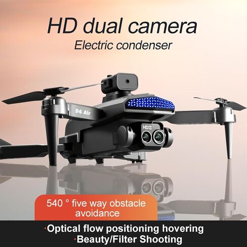 طائرة بدون طيار مع كاميرتين 4K للبالغين - طائرة بدون طيار واي فاي قابلة للطي، طائرة رباعية المروحية RC مع محرك بدون فرش، تقلبات ثلاثية الأبعاد، تجنب العوائق، تدفق بصري، تثبيت الارتفاع، تثبيت الارتفاع، 3 بطاريات in Saudi Arabia