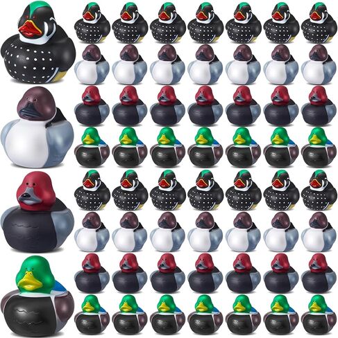 56 Pcs 2Inch Mallard Rubber Duck Cool Floating Rubber Ducky Car Dashboard Ornament for Birthday Gift Party Nature Birds Lovers(4 Styles) in Kuwait