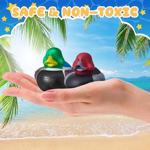 56 Pcs 2Inch Mallard Rubber Duck Cool Floating Rubber Ducky Car Dashboard Ornament for Birthday Gift Party Nature Birds Lovers(4 Styles) in Kuwait