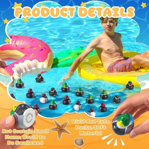 56 Pcs 2Inch Mallard Rubber Duck Cool Floating Rubber Ducky Car Dashboard Ornament for Birthday Gift Party Nature Birds Lovers(4 Styles) in Kuwait