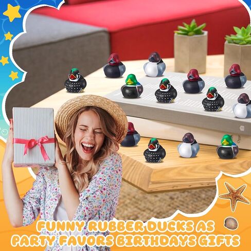 56 Pcs 2Inch Mallard Rubber Duck Cool Floating Rubber Ducky Car Dashboard Ornament for Birthday Gift Party Nature Birds Lovers(4 Styles) in Kuwait