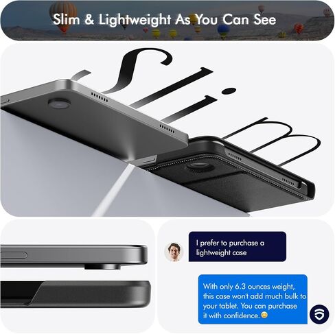 INFILAND Compatible with Samsung Galaxy Tab A9 case 8.7 Inch 2023, Ultra Slim PU Leather Case with Multi Angle Stand for Galaxy Tab A9, Black in Saudi Arabia
