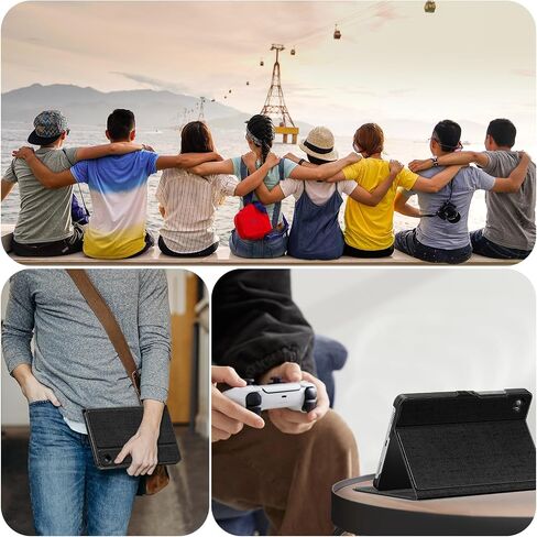 INFILAND Compatible with Samsung Galaxy Tab A9 case 8.7 Inch 2023, Ultra Slim PU Leather Case with Multi Angle Stand for Galaxy Tab A9, Black in Saudi Arabia