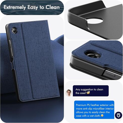 INFILAND Compatible with Samsung Galaxy Tab A9 case 8.7 Inch 2023, Ultra Slim PU Leather Case with Multi Angle Stand for Galaxy Tab A9, Black in Saudi Arabia