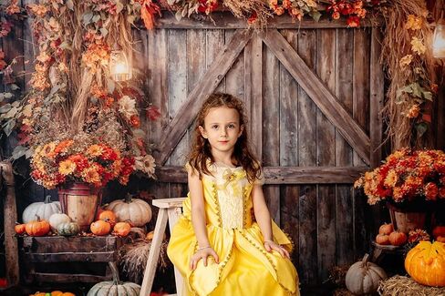 Kate 7x5ft Autumn Thanksgiving Farm Pumpkin Decoration Photography Backdrops Rustic Wooden Fall Yellow Flowers Leaves Pumpkin Harvest Photo Background Shooting in Kuwait