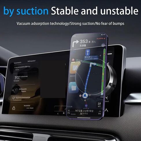 Suction Magnetic Phone Car Mount,Magnet Suction Cup Vacuum Car Phone Holder,Strong Vacuum Suction,for Car, Gym, Mirror, Shower Phone Holder Compatible (Black) in Saudi Arabia