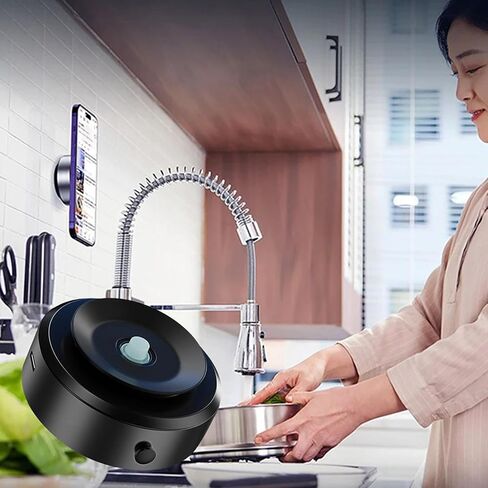 Suction Magnetic Phone Car Mount,Magnet Suction Cup Vacuum Car Phone Holder,Strong Vacuum Suction,for Car, Gym, Mirror, Shower Phone Holder Compatible (Black) in Saudi Arabia