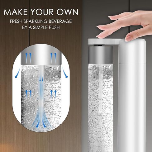 Sparkling Water Maker Machine, Soda Water Maker Carbonator for Home, 1L BPA Free Bottle(Only 1 Bottle), Seltzer & Carbonated Beverage Dispenser, Compatible with Screw-in 60L CO2(not included) in Saudi Arabia