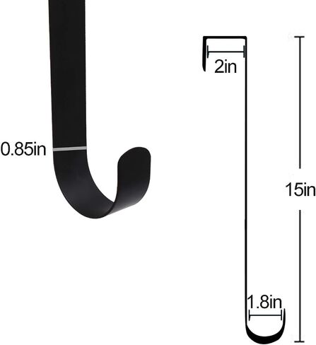 2 Pack Solid Wreath Hanger for Front Door Window Wreath Hooks Holder Over The Door Metal Hook Hangers (White, 12 inch) in Kuwait