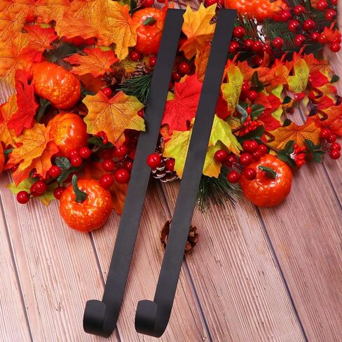 2 Pack Solid Wreath Hanger for Front Door Window Wreath Hooks Holder Over The Door Metal Hook Hangers (White, 12 inch) in Kuwait