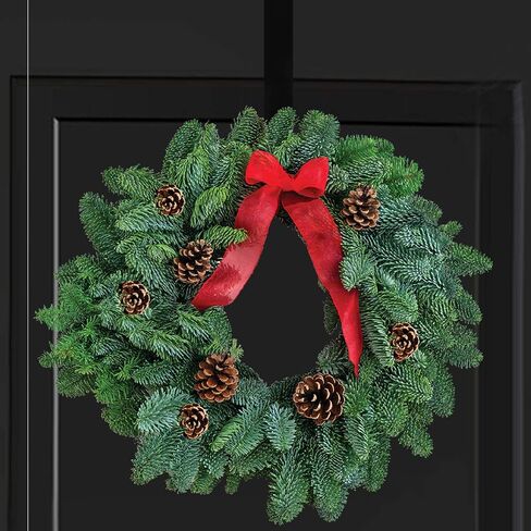2 Pack Solid Wreath Hanger for Front Door Window Wreath Hooks Holder Over The Door Metal Hook Hangers (White, 12 inch) in Kuwait