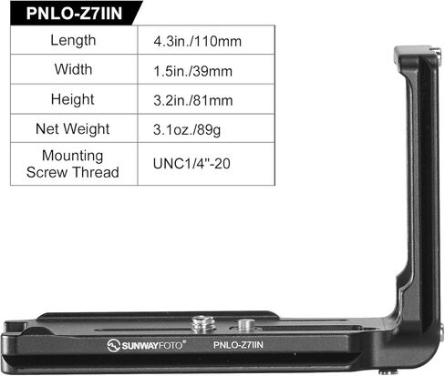SUNWAYFOTO L-Bracket for Z6 Z7 Z6II Z7II Arca Swiss Quick Release L Plate PNLO-Z7IIN in Saudi Arabia