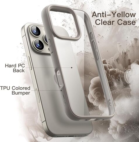 JETech Case for iPhone 16 Pro 6.3-Inch, Shockproof Phone Bumper Cover, Solid Color Matte TPU Frame, Anti-Scratch Clear Back (Black) in Saudi Arabia