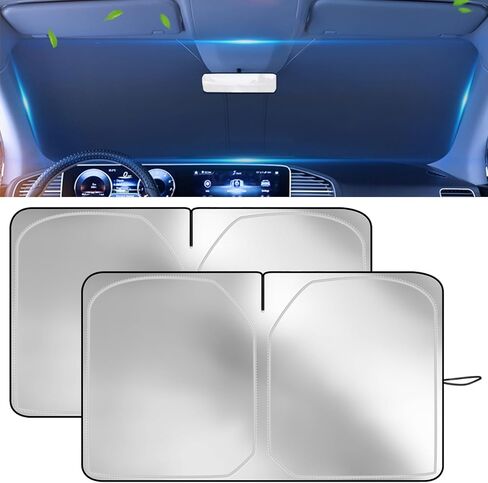 مظلة شمس للزجاج الأمامي من kairiyard، واقي شمسي للسيارة قابل للطي للشمس والحرارة والأشعة فوق البنفسجية، واقي من الشمس الأمامي للسيارة للحفاظ على برودة السيارة الداخلية in Kuwait