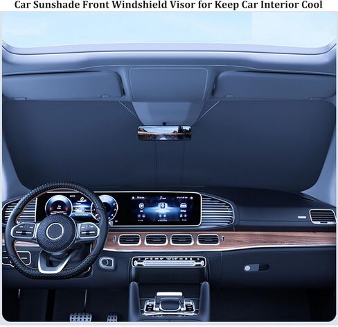مظلة شمس للزجاج الأمامي من kairiyard، واقي شمسي للسيارة قابل للطي للشمس والحرارة والأشعة فوق البنفسجية، واقي من الشمس الأمامي للسيارة للحفاظ على برودة السيارة الداخلية in Kuwait