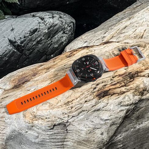 Rubber Band Compatible with Samsung Galaxy Watch 7 Ultra 47mm for Men, Wide Rugged Durable Silicone Strap with Stainless Steel Adapter in Saudi Arabia