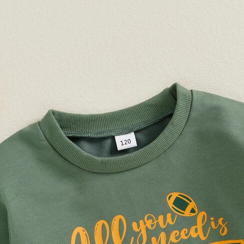 Gueuusu للجنسين طفل صبي فتاة لكرة القدم الزي كل ما تحتاجه هو الحب البلوز المتضخم Crewneck خطابات مضحك كنزة قطيفة in Saudi Arabia