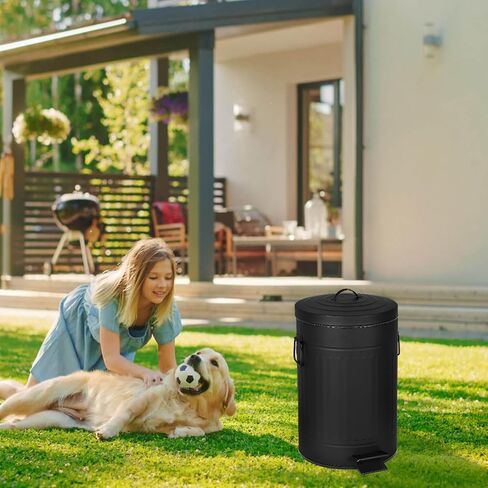 Mounting UP Dog Poop Trash Can for Outdoors Dog Waste Station with Lid Hands-Free Pedal 3.1 Gallon Container Garden Home Yard Kitchen with 200PCS Plastic Trash Bags & 12 Activated Carbon Filter T-Y-G in Saudi Arabia