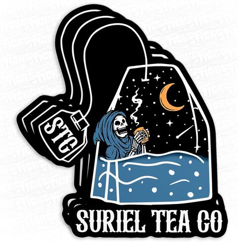 (3Pcs) ACOTAR Suriel Tea co Teabag Stickers, Spill The Tea Bookish Book Lover Acotar Sticker 2" Waterproof Vinyl Sticker Kindle Laptop, Water Bottles, Phone Merchandise Decor Decal Gifts 2 Inches in Saudi Arabia