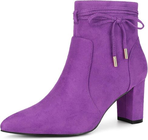 Perphy Bow Ankle Boots Pointed Toe Block Heel Boots for Women in Saudi Arabia