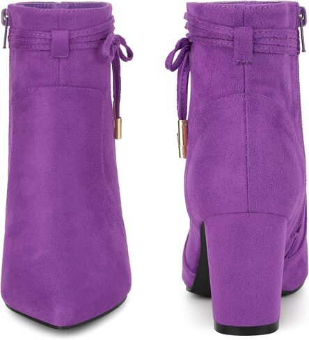 Perphy Bow Ankle Boots Pointed Toe Block Heel Boots for Women in Saudi Arabia