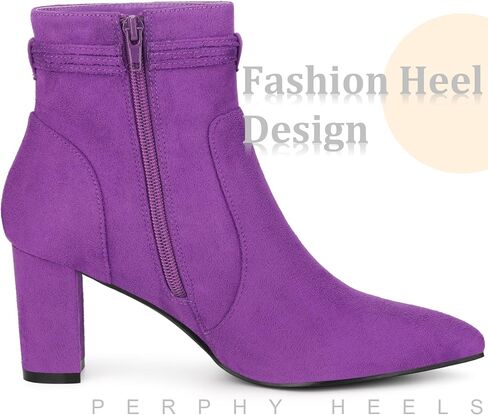 Perphy Bow Ankle Boots Pointed Toe Block Heel Boots for Women in Saudi Arabia