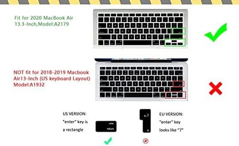 HRH Korean Language Keyboard Cover Skin,Silicone Keyboard Cover Protector for MacBook Air 13 Inch 2020 with Touch ID (MODLE A2179 and A2337 M1 Chip, US Layout)-Ombre Pink in Kuwait