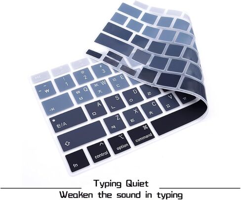 HRH Korean Language Keyboard Cover Skin,Silicone Keyboard Cover Protector for MacBook Air 13 Inch 2020 with Touch ID (MODLE A2179 and A2337 M1 Chip, US Layout)-Ombre Pink in Kuwait