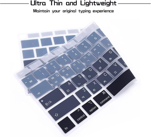 HRH Korean Language Keyboard Cover Skin,Silicone Keyboard Cover Protector for MacBook Air 13 Inch 2020 with Touch ID (MODLE A2179 and A2337 M1 Chip, US Layout)-Ombre Pink in Kuwait