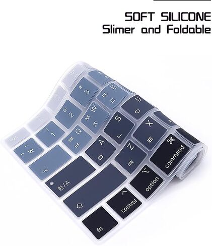 HRH Korean Language Keyboard Cover Skin,Silicone Keyboard Cover Protector for MacBook Air 13 Inch 2020 with Touch ID (MODLE A2179 and A2337 M1 Chip, US Layout)-Ombre Pink in Kuwait