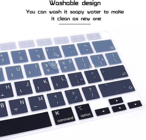 HRH Korean Language Keyboard Cover Skin,Silicone Keyboard Cover Protector for MacBook Air 13 Inch 2020 with Touch ID (MODLE A2179 and A2337 M1 Chip, US Layout)-Ombre Pink in Kuwait