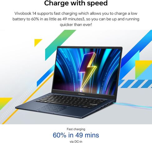 ASUS Vivobook Daily Portability Laptop, 14" FHD 1920 * 1080, Intel Core i3-1215U, 16GB RAM, 1TB PCIe M.2 SSD, with External 512GB Storage, HDMI, Wi-Fi 6, Windows 11 Home, Blue in Saudi Arabia