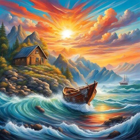 Diamond Painting Kits for Adults, 5D DIY Diamond Art Kits for Beginners, Full Drill Diamond Painting Kits for Home Wall Decor, House, 12x12 Inch in Saudi Arabia