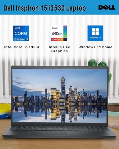 Dell Inspiron 15 3000 3530 Business Laptop, 15.6" FHD WVA Touchscreen, 13th Gen Intel i7-1355U Up to 5GHz(10-Core), 64GB RAM, 2TB SSD, Intel Iris Xe Graphics, 1080P Webcam, Wi-Fi 6, Windows 11 Pro in Saudi Arabia