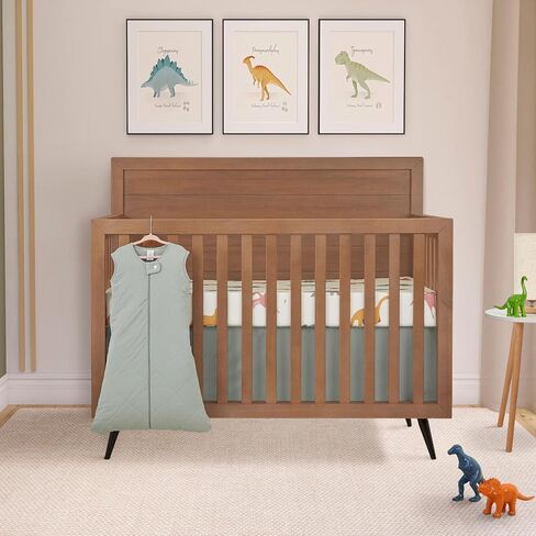 Evolur Rainboho 3 Piece Crib Bedding Set, Machine Washable, Soft and Breathable Toddler Bedding Set, Includes Fitted Sheet, Wearable Blanket and Crib Skirt in Kuwait
